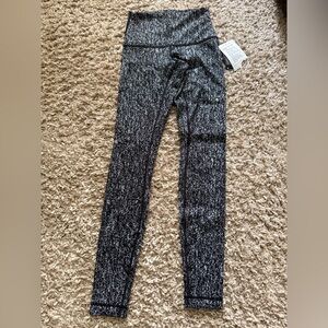 Lululemon Black and White/Grey Wunder Under Pant High Rise